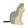 Houten kat/poes, zittend, L.7 cm