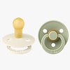 Ronde speen 2-pack natuurrubber Ivory/Sage - Maat 2