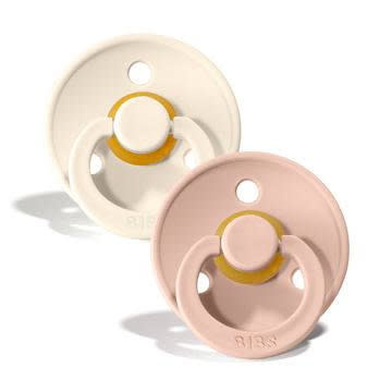 Bibs Ronde speen 2-pack natuurrubber Ivory/blush - Maat 2