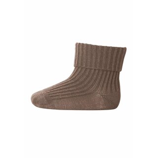 MP Denmark Katoenen rib baby sokken Brown Sienna 76
