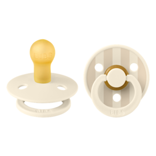 Bibs Ronde speen 2-pack natuurrubber Studio Colour Ivory/ Vanilla - maat 1