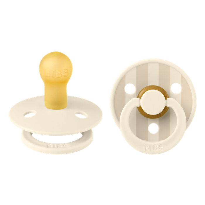 Bibs Ronde speen 2-pack natuurrubber Studio Colour Ivory/ Vanilla - maat 1