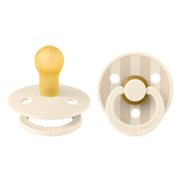 Bibs Ronde speen 2-pack natuurrubber Studio Colour Ivory/ Vanilla - maat 1