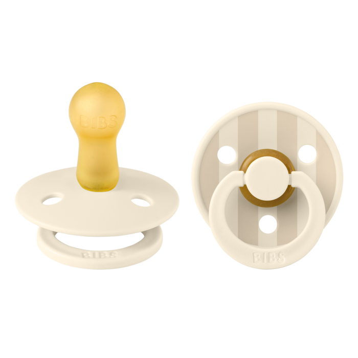 Bibs Ronde speen 2-pack natuurrubber Studio Colour Ivory/ Vanilla - maat 2
