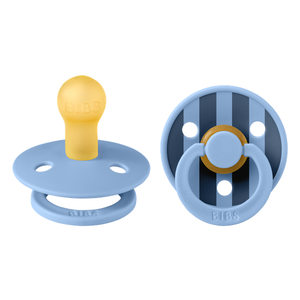 Bibs Ronde speen 2-pack natuurrubber Studio Colour Sky Blue - maat 1