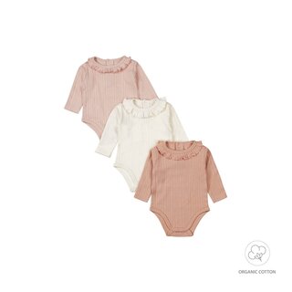 Dirkje Baby body WN1201 3-pack ls organic cotton Multi colour