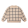 Knitted Sweater Big Check Beige melange