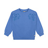 Sweater Embroidery Flower Purple Blue