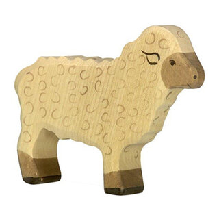 Holztiger Houten schaap, staand, L.11 cm