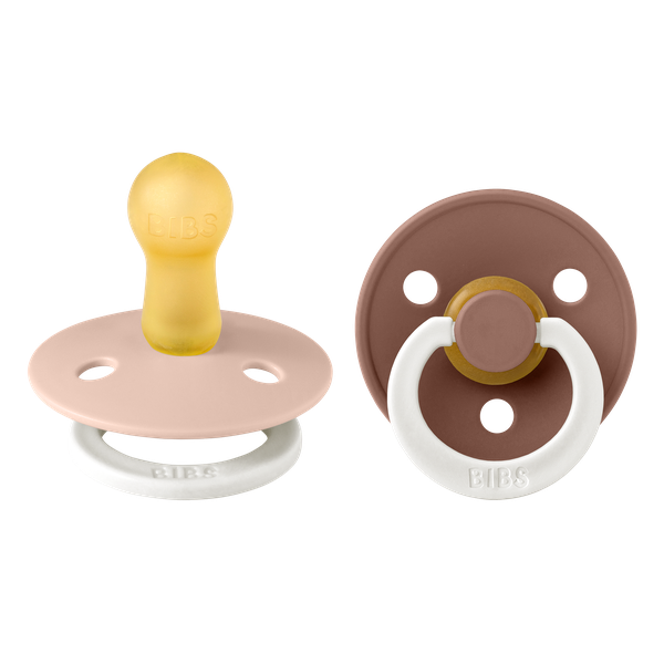 Bibs Ronde speen 2-pack natuurrubber Glow Blush /Woodchuck - maat 1