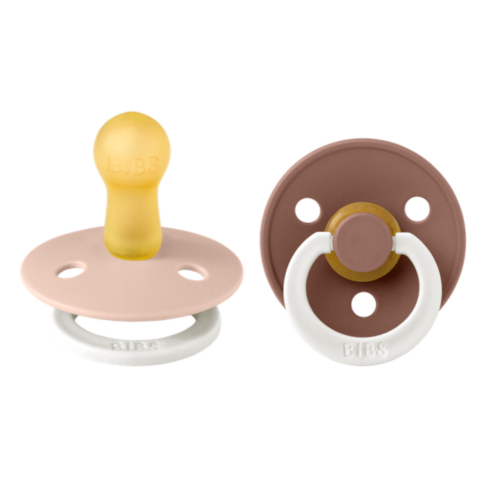 Bibs Ronde speen 2-pack natuurrubber Glow Blush /Woodchuck - maat 2