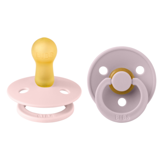 Bibs Ronde speen 2-pack natuurrubber Blossom/Dusky Lilac - Maat 1