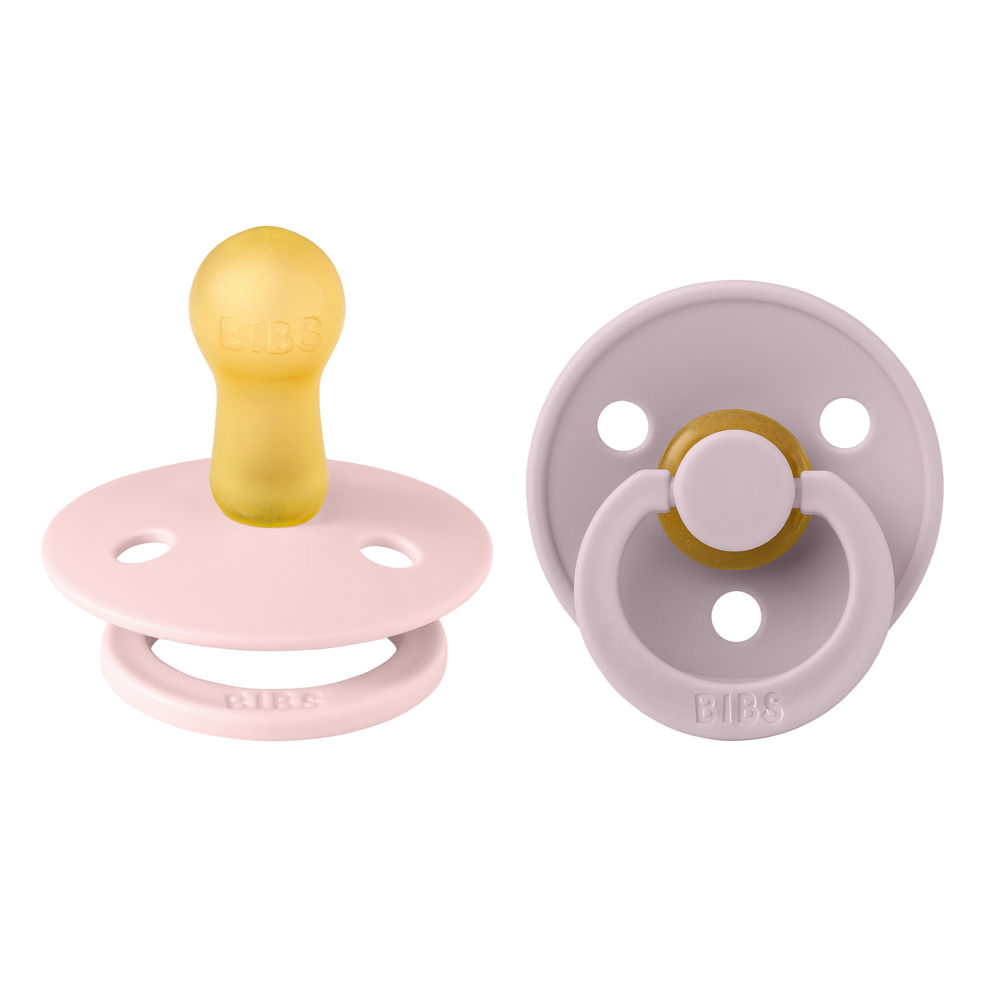 Bibs Ronde speen 2-pack natuurrubber Blossom/Dusky Lilac - Maat 1