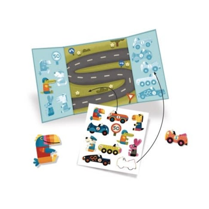 Djeco Herbruikbare stickers - De auto's