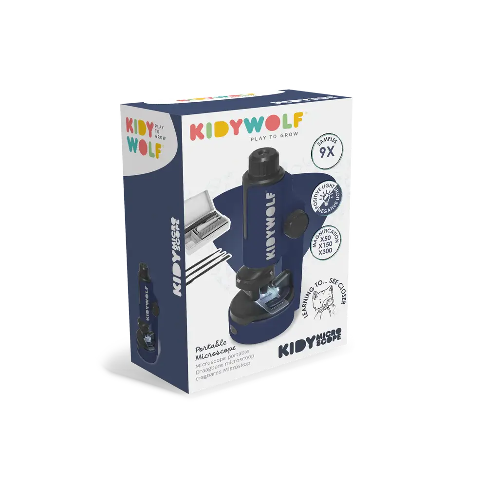 Kidywolf KIDYMICROSCOPE blauwe draagbare microscoop