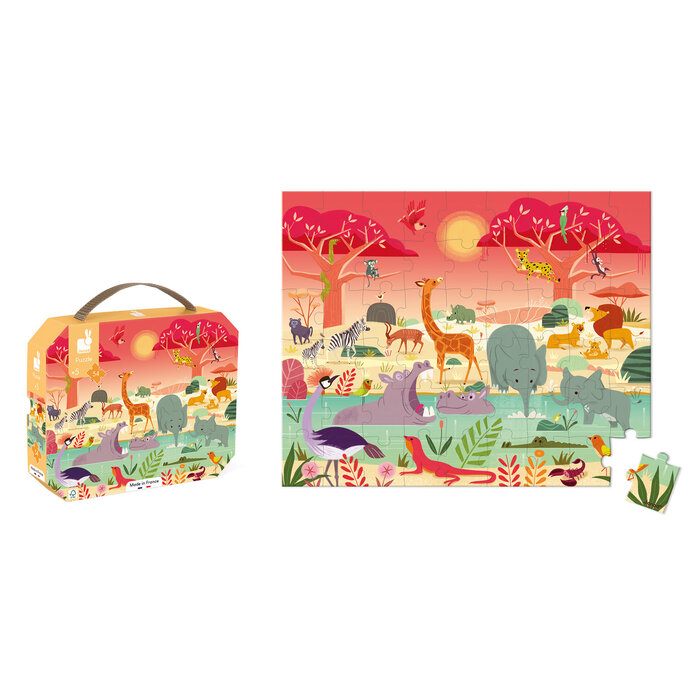 Janod Janod Puzzel - Het Dierenreservaat 54 stukjes