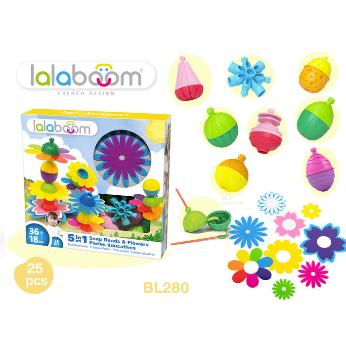 Lalaboom Lalaboom - Kralenset met Bloemen (25 st)