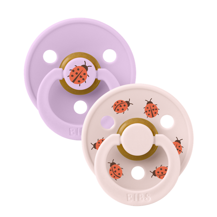 Bibs Ronde speen 2-pack natuurrubber Ladybug Violet - Maat 2