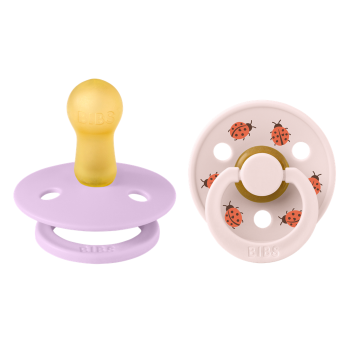 Bibs Ronde speen 2-pack natuurrubber Ladybug Violet - Maat 2