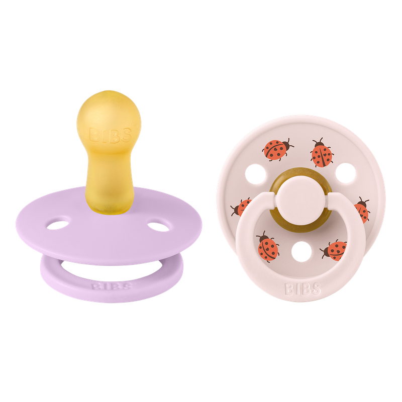 Bibs Ronde speen 2-pack natuurrubber Ladybug Violet - Maat 2