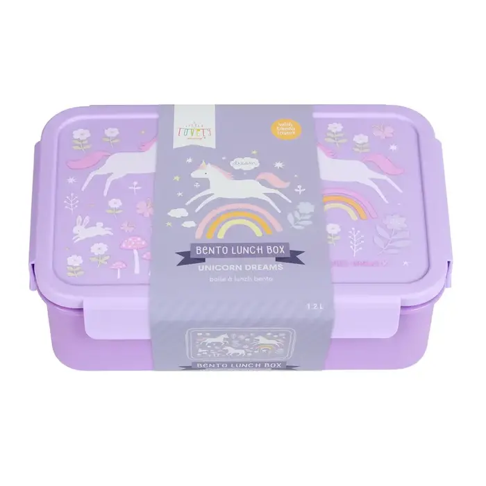 A Little Lovely Company Bento lunch box: Unicorn Dreams