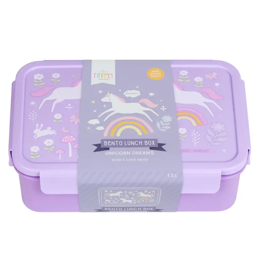 A Little Lovely Company Bento lunch box: Unicorn Dreams
