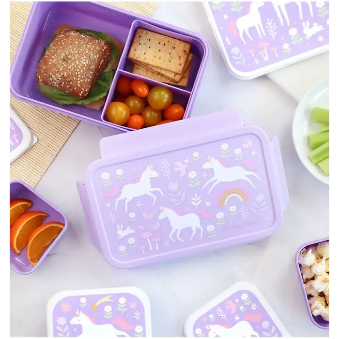 A Little Lovely Company Bento lunch box: Unicorn Dreams