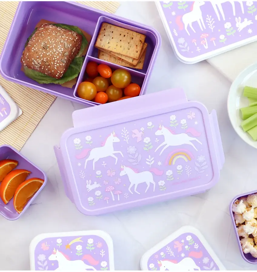A Little Lovely Company Bento lunch box: Unicorn Dreams