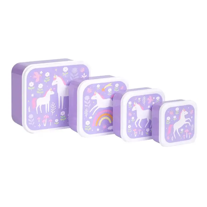 A Little Lovely Company Lunch & snack box set: Unicorn Dreams