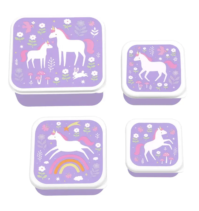 A Little Lovely Company Lunch & snack box set: Unicorn Dreams