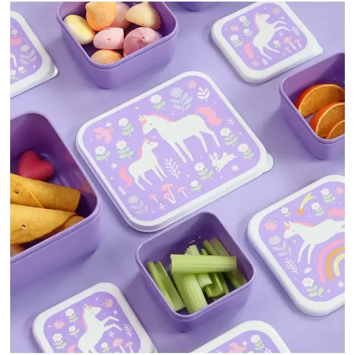 A Little Lovely Company Lunch & snack box set: Unicorn Dreams