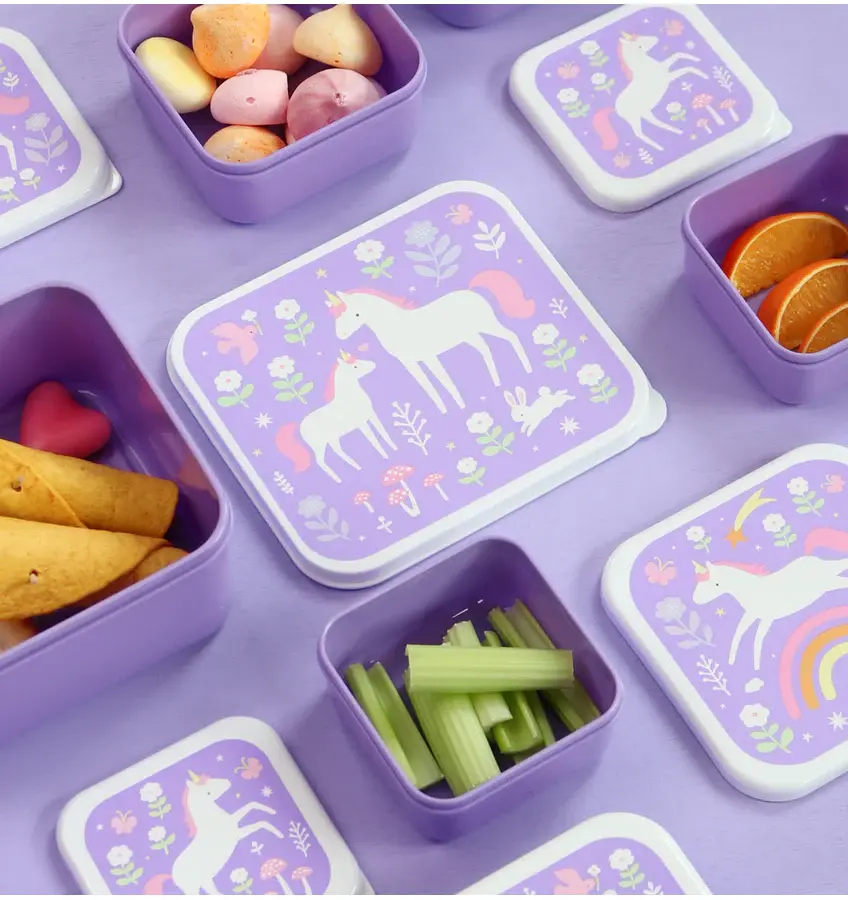 A Little Lovely Company Lunch & snack box set: Unicorn Dreams