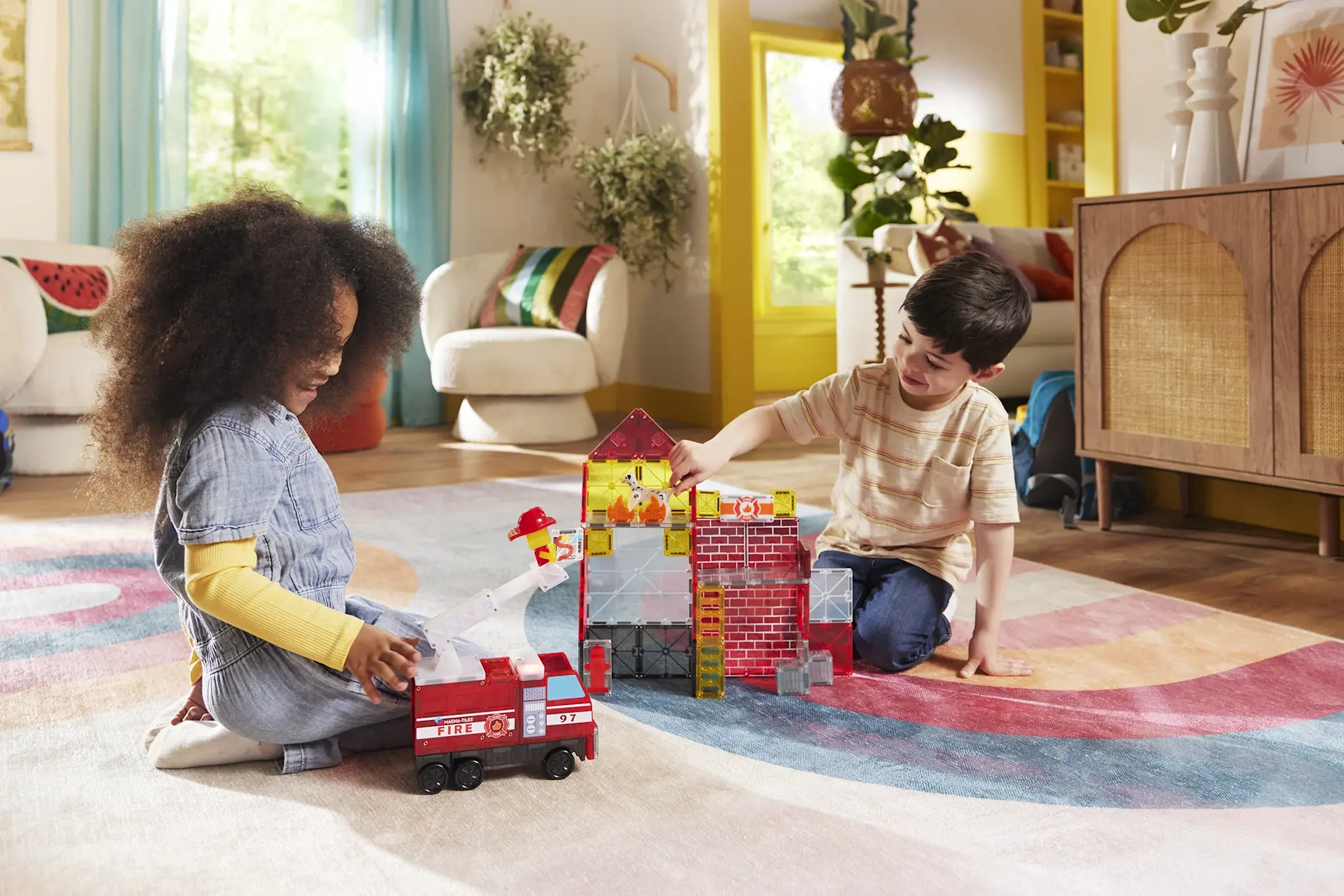 Magna-Tiles MAGNA-TILES - Fire Station 50-Piece Set