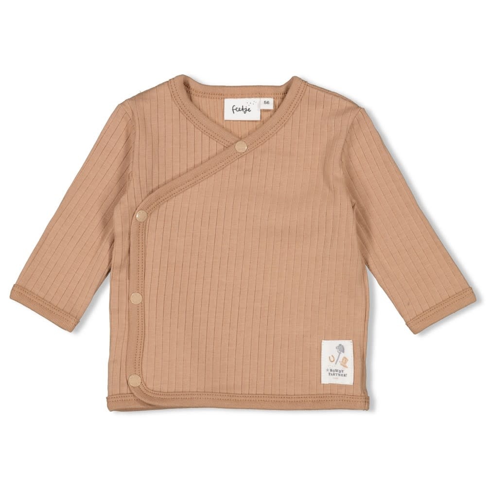 Feetje Overslagshirt rib Hazelnoot Hazelnoot - Howdy