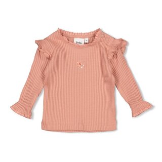 Feetje Longsleeve ajour rib Roze - Morning Sun