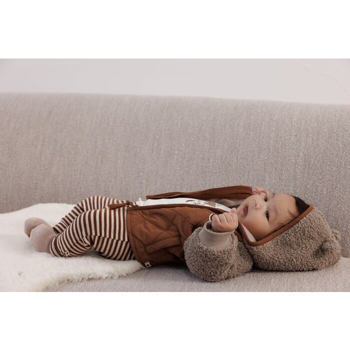 Feetje Bouclé jasje met capuchon Bruin - Wild World