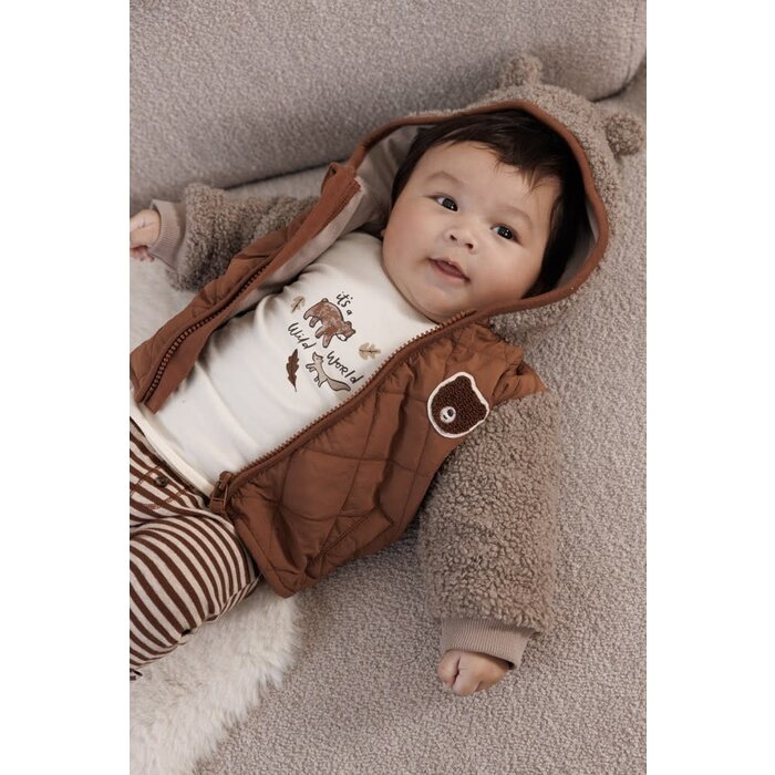 Feetje Bouclé jasje met capuchon Bruin - Wild World