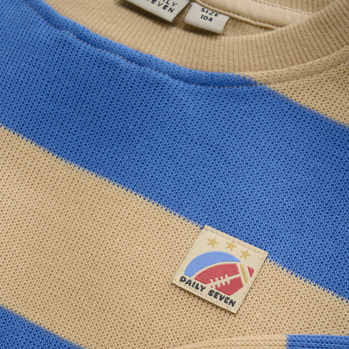 Daily7 Oversized Sweater Big Stripe Dusty Kobalt