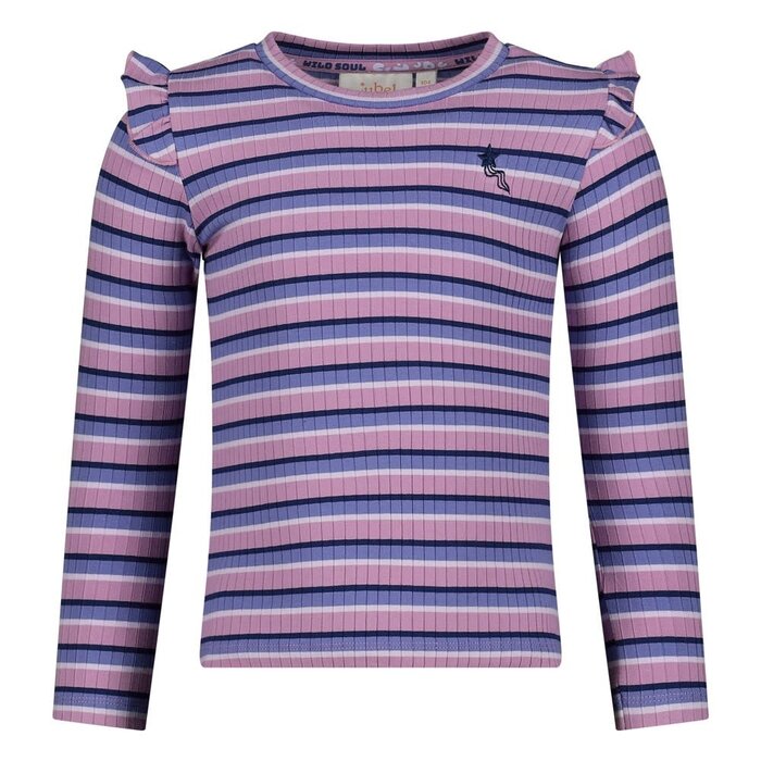 Jubel Longsleeve rib met streep Violet - Wild Soul