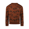 Sweater dropped shoulder with crewneck Brown