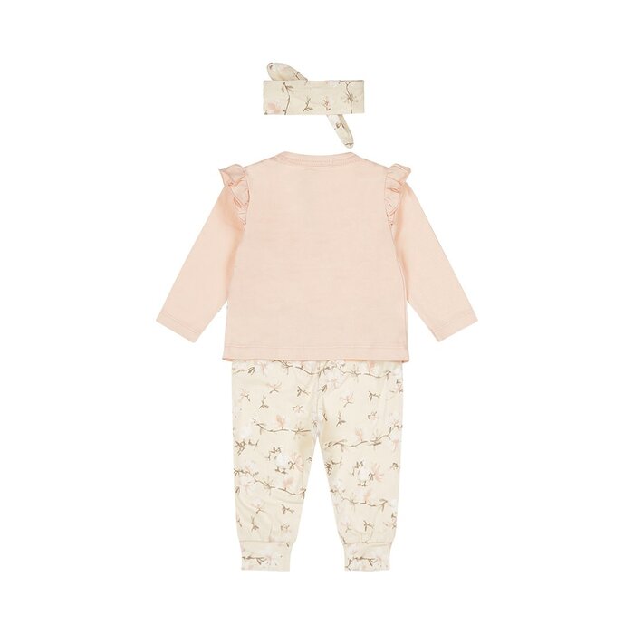 Dirkje 2 pce babysuit + headband Light pink