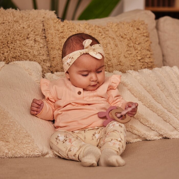 Dirkje 2 pce babysuit + headband Light pink