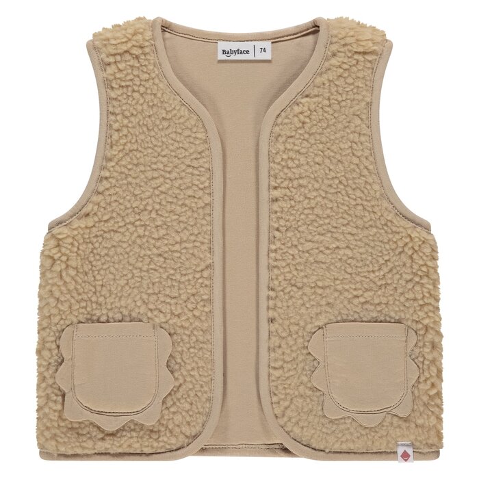 Babyface baby girls teddy gilet nude