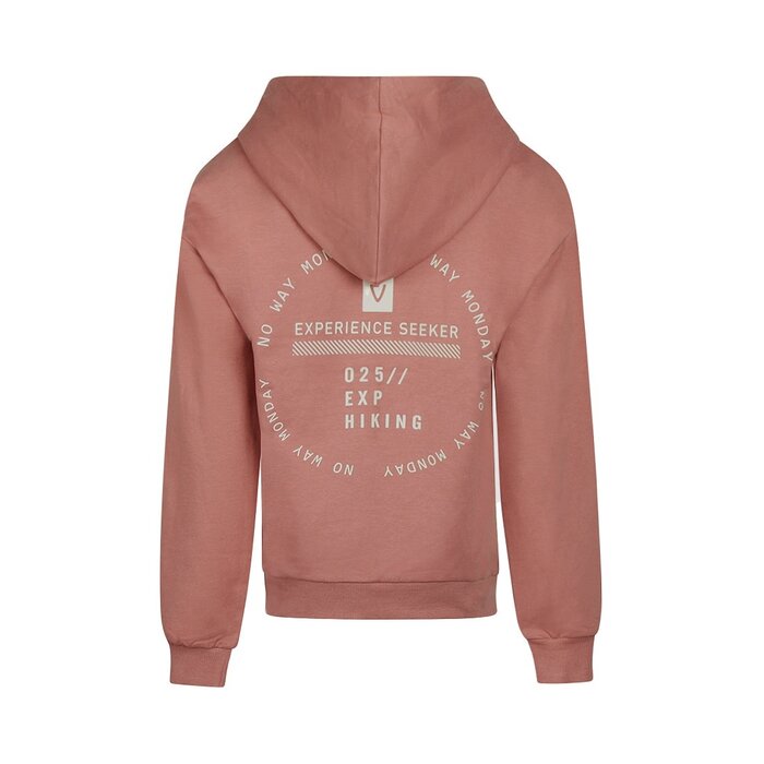 No Way Monday Sweater with hood dropped shoulder Faded red