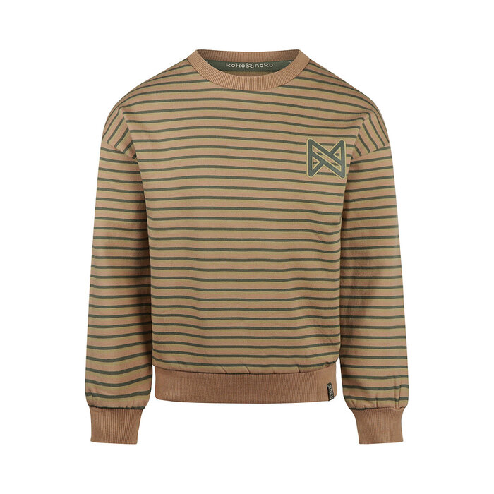 Koko Noko Sweater dropped shoulder with crewneck Dark sand