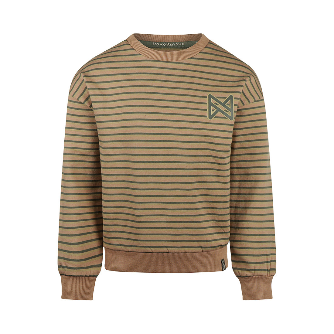 Koko Noko Sweater dropped shoulder with crewneck Dark sand