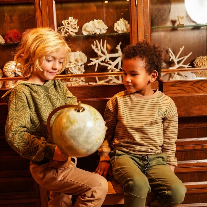 Koko Noko Sweater dropped shoulder with crewneck Dark sand