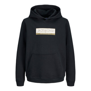 Jack & Jones JORINWOOD BLOCK BRANDING SWEAT HOO MNI Black