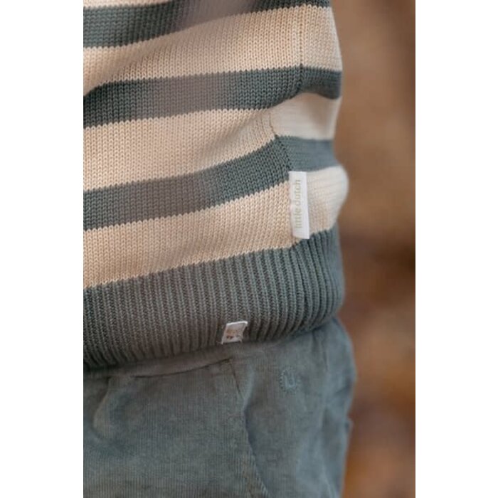 Little Dutch Gebreide trui Balsam Green Stripe
