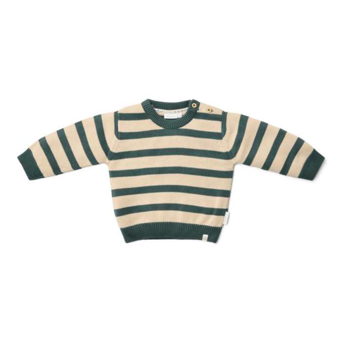 Little Dutch Gebreide trui Balsam Green Stripe